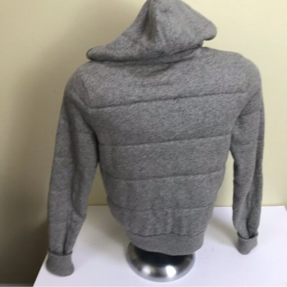 VINCE Quilted Cashmere Wool Hoodie Knit Jacket Puffy Cotton Sweater Zipper Cozy - Picture 4 of 16